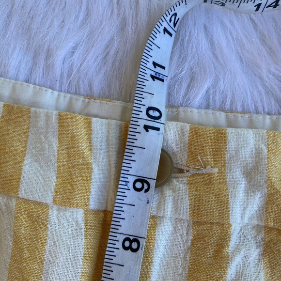 Old Navy Shorts Sz 8 Linen Blend Everyday Yellow Off White Striped Medium Womens - Picture 9 of 9